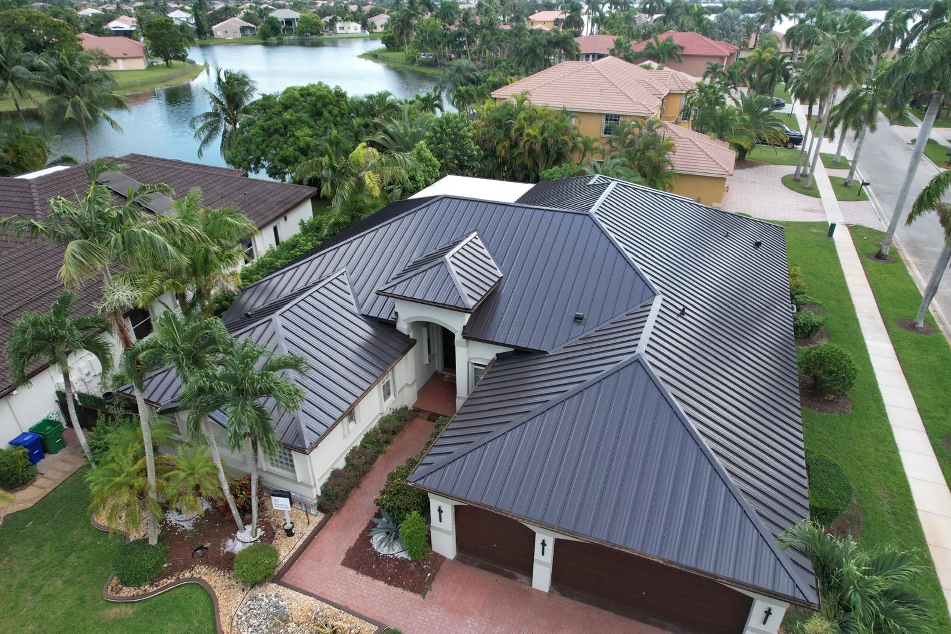Completed tile roof replacement on a South Florida home